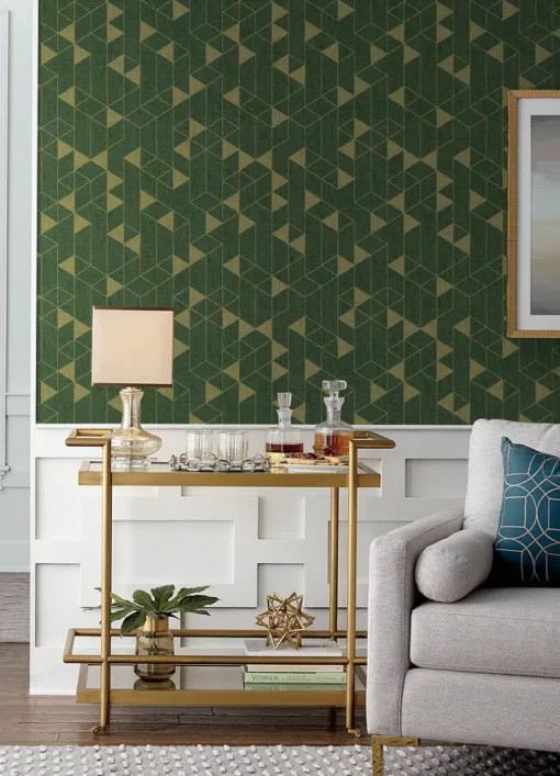 Scott Living Fairbank Wallpaper - Evergreen Linen