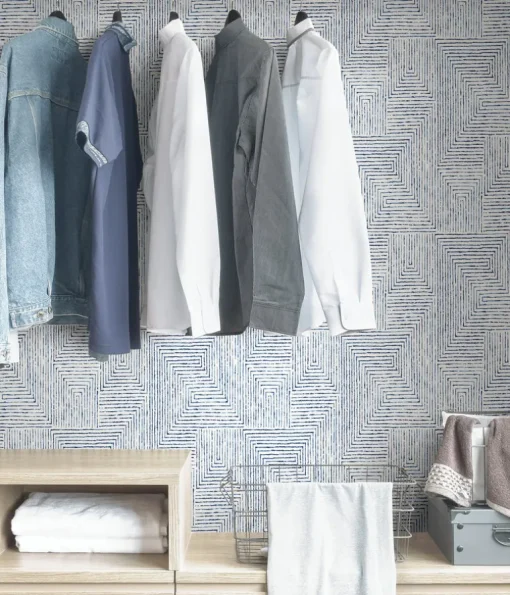 Scott Living Ink Peel & Stick Wallpaper - Blue