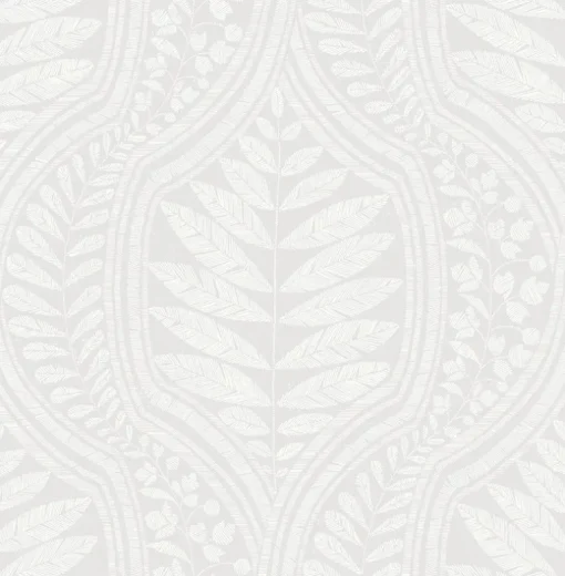 Scott Living Juno Ogee Wallpaper - Light Grey