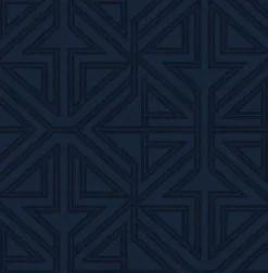 Scott Living Kachel Geometric Wallpaper - Indigo Blue