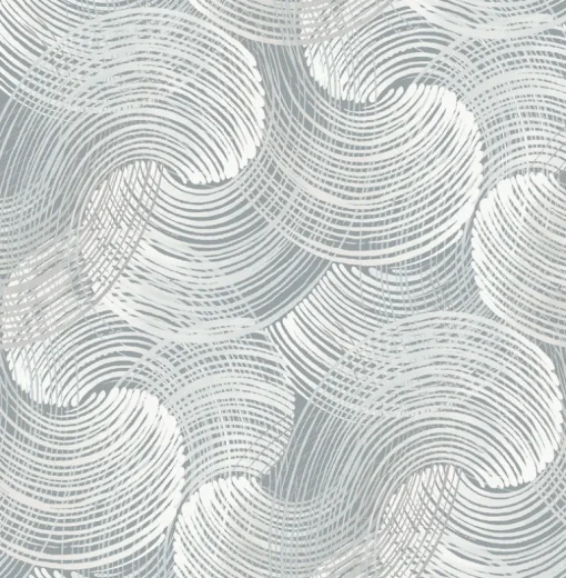 Scott Living Karson Swirling Geometric Wallpaper - Slate