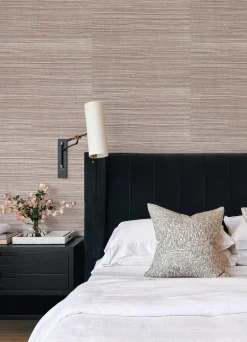 Scott Living Kenter Sisal Wallpaper - Burgundy