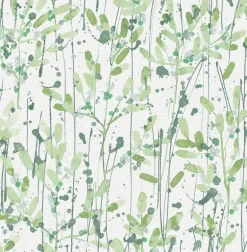 Scott Living Leandra Floral Trail Wallpaper - Green