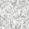 Scott Living Leandra Floral Trail Wallpaper - Grey