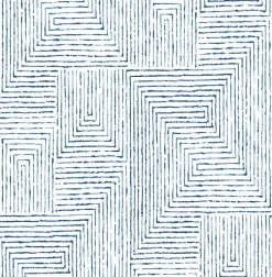 Scott Living Merritt Geometric Wallpaper - Indigo Blue