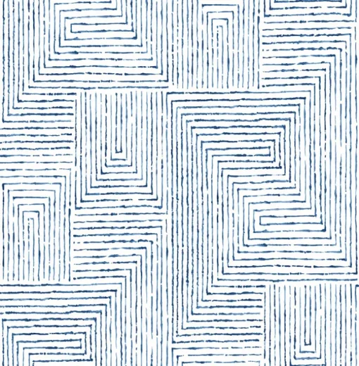 Scott Living Merritt Geometric Wallpaper - Indigo Blue