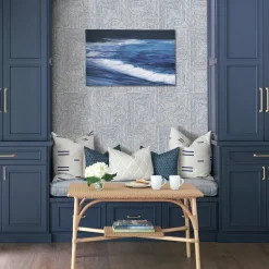 Scott Living Merritt Geometric Wallpaper - Indigo Blue