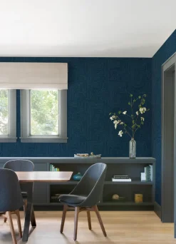 Scott Living Mortenson Wallpaper - Navy Blue