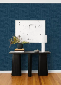 Scott Living Mortenson Wallpaper - Navy Blue