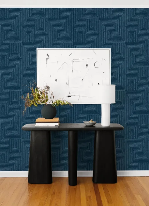 Scott Living Mortenson Wallpaper - Navy Blue