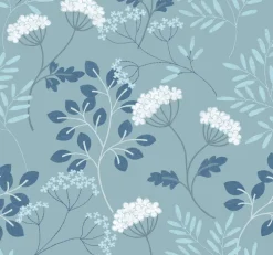 Scott Living Sorrel Botanical Wallpaper - Slate Blue