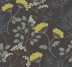 Scott Living Sorrel Botanical Wallpaper - Black