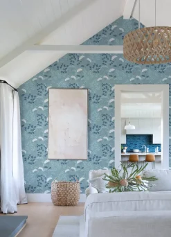 Scott Living Sorrel Botanical Wallpaper - Slate Blue