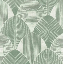 Scott Living Westport Geometric Wallpaper - Green