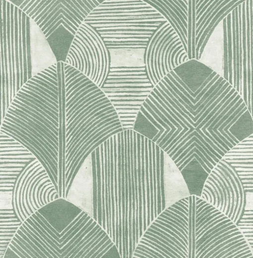 Scott Living Westport Geometric Wallpaper - Green