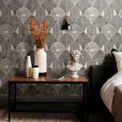 Scott Living Westport Geometric Wallpaper - Charcoal