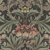 Seabrook Acanthus Floral Wallpaper - Charcoal & Rosewood