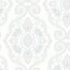 Seabrook Beach House Nautical Damask Wallpaper - Blue Oasis