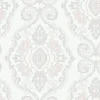 Seabrook Beach House Nautical Damask Wallpaper - Pink Sunset