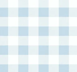 Seabrook Beach House Picnic Plaid Wallpaper - Blue Oasis