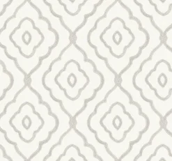 Seabrook Beach House Seaside Ogee Wallpaper - Daydream Gray
