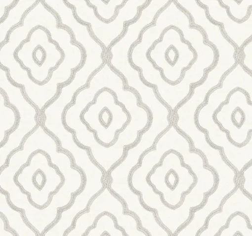 Seabrook Beach House Seaside Ogee Wallpaper - Daydream Gray