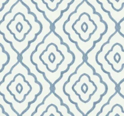 Seabrook Beach House Seaside Ogee Wallpaper - Blue Oasis