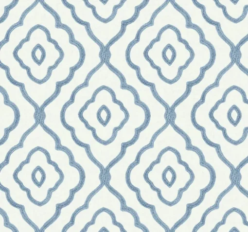 Seabrook Beach House Seaside Ogee Wallpaper - Blue Oasis