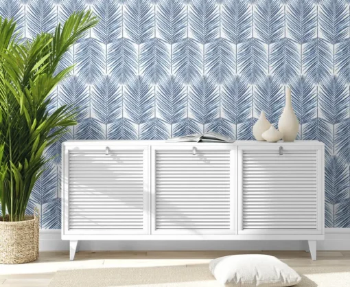Seabrook DuPont Paradise Palm High Performance Wallpaper - Coastal Blue