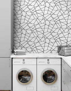 Seabrook DuPont Quartz Geo High Performance Wallpaper - Midnight Black
