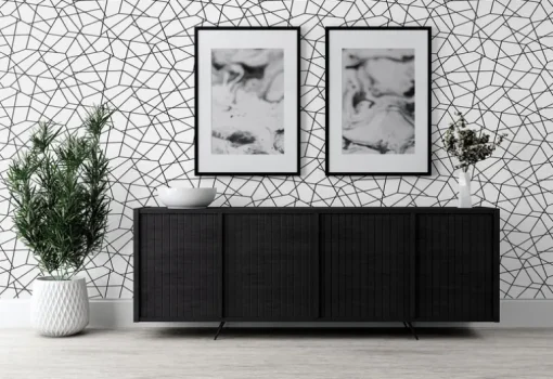 Seabrook DuPont Quartz Geo High Performance Wallpaper - Midnight Black