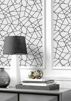 Seabrook DuPont Quartz Geo High Performance Wallpaper - Midnight Black