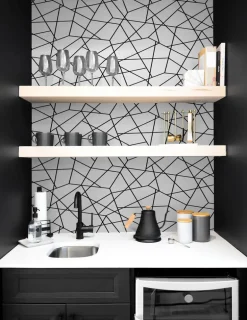 Seabrook DuPont Quartz Geo High Performance Wallpaper - Midnight Black