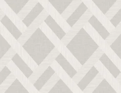 Seabrook Even More Textures Linen Trellis Wallpaper - Pavestone