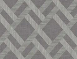 Seabrook Even More Textures Linen Trellis Wallpaper - Ash