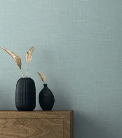 Seabrook Even More Textures Myrna Linen Wallpaper - Victorian Teal