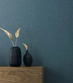 Seabrook Even More Textures Myrna Linen Wallpaper - Electric Blue