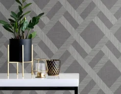Seabrook Even More Textures Linen Trellis Wallpaper - Ash