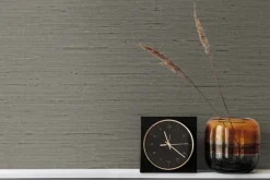 Seabrook Even More Textures Seahaven Rushcloth Wallpaper - Black Pepper