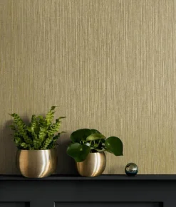 Seabrook Even More Textures Vertical Stria Wallpaper - Antique Gold