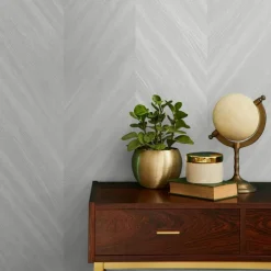 Seabrook Even More Textures Chevron Wood Wallpaper - Aura