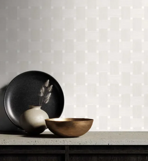 Seabrook Even More Textures Basketweave Wallpaper - Caster Sugar