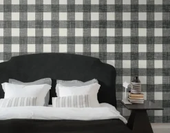 Seabrook French Country Bebe Gingham Wallpaper - Poppy Seed