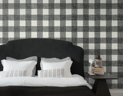 Seabrook French Country Bebe Gingham Wallpaper - Poppy Seed