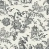 Seabrook French Country Colette Chinoiserie Wallpaper - Poppy Seed