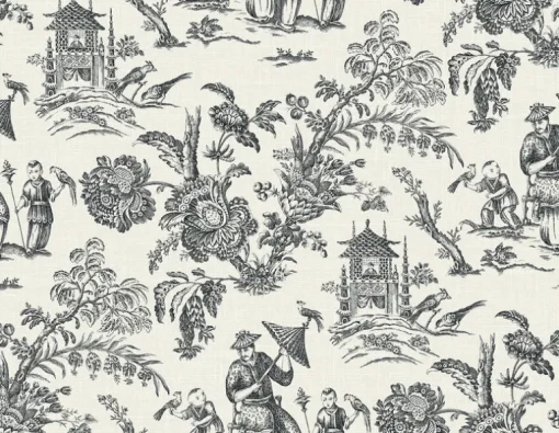 Seabrook French Country Colette Chinoiserie Wallpaper - Poppy Seed