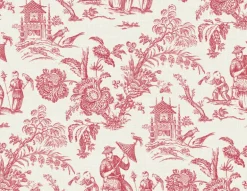 Seabrook French Country Colette Chinoiserie Wallpaper - Antique Ruby