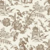 Seabrook French Country Colette Chinoiserie Wallpaper - Hickory Smoke