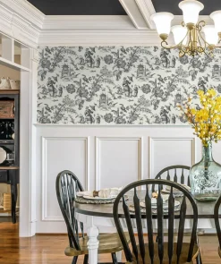 Seabrook French Country Colette Chinoiserie Wallpaper - Poppy Seed