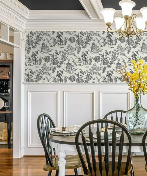 Seabrook French Country Colette Chinoiserie Wallpaper - Poppy Seed